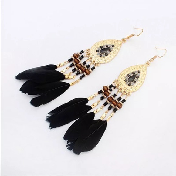 🌻🆕Vintage Style Feather Earrings (3)🆕🕊 - Picture 2 of 3